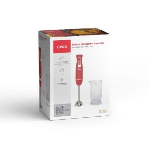 Livoo DOP245R Stabmixer mit Schüssel - Chilirot