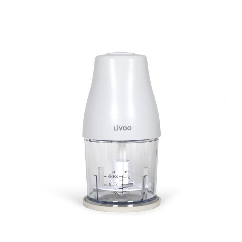 Chopper - LIVOO - 300 ml - 400 W - 1 speed and turbo function - 2 stainless steel blades - White