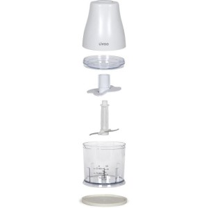 Hachoir - LIVOO - 300 ml - 400 W - 1 vitesse et fonction turbo - 2 lames en inox - Blanc