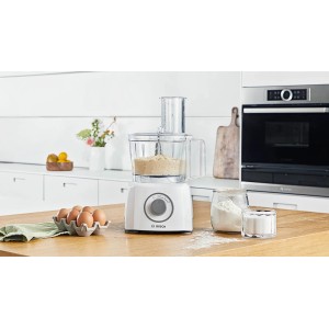 Robot multifonctions BOSCH MultiTalent3 MCM3100W – plus de 20 fonctions – 800 W – Capacité de 2,3 L – Blanc/Gris