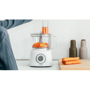 Robot multifonctions BOSCH MultiTalent3 MCM3100W – plus de 20 fonctions – 800 W – Capacité de 2,3 L – Blanc/Gris