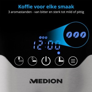 Programmable filter coffee maker with carafe - MEDION - MD 18458 - isothermal - 900W - 1.2 L