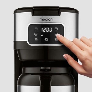 Digital Insulated Filter Coffee Maker - MEDION - 900W - 1.2L - Silv...