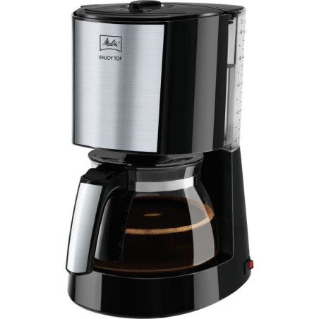 Kaffeemaschine Melitta - Genießen Sie Top Glass Noir/gebürsteten Stahl 1017-04