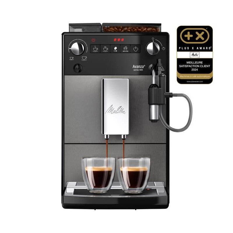 Coffee machine - MELITTA - Avanza F270-100 - 1.5 L water tank - 250 g bean container - 1450 W - Titanium gray