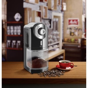 Moulin a café électrique Melitta Molino - Noir - 17 niveaux de finesse de mouture - 2 ans de garantie