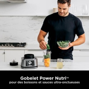 Blender Ninja Blender 3-en-1 Foodi Power Nutri CB350EU - programmes automatiques - Pichet 2,1 L, bols 700 ml et 400 ml - 1200 W