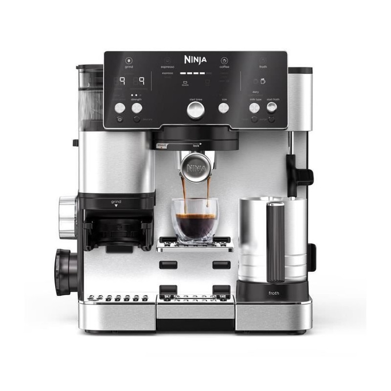 Espresso machine - NINJA - ES501EU Luxe Essential - 2 L - Digital display - Black / Stainless steel