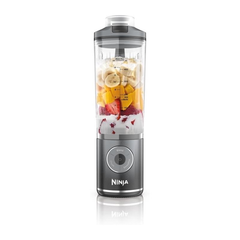 Blender portable NINJA Blast Max - BC251EUGY - bol 530 ml - autonomie 2h - sans fil - sans BPA - gris