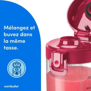 Tragbarer Mixer - NutriBullet - NBP003MA - 70 W - 0,475 l - Magenta - 1 Flasche enthalten