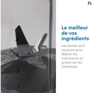 Blender - NUTRIBULLET Combo - NBF500DG - 1200 Watt - Pichet 1.65L - 2 tasses et 2 couvercles de voyage inclus - Noir - Sans BPA