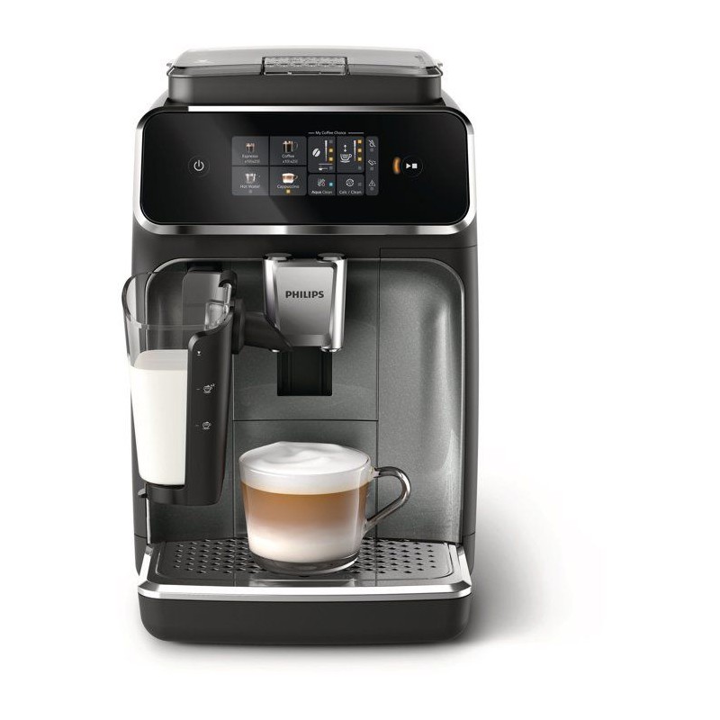 Machine a café Expresso broyeur - PHILIPS - EP2339/40 - Série 2300 - LatteGo - 4 recettes - Broyeur céramique - Noir panthere