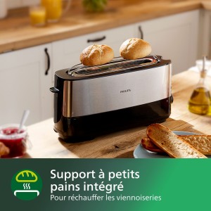Grille-pain - PHILIPS - HD2692/90 - Collection Métal - 1 fente longue - 950W - Inox