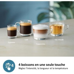 Machine a café Expresso broyeur - PHILIPS - EP2230/10 - Série 2200 - LatteGo - 4 recettes - Broyeur céramique - Noir brillant