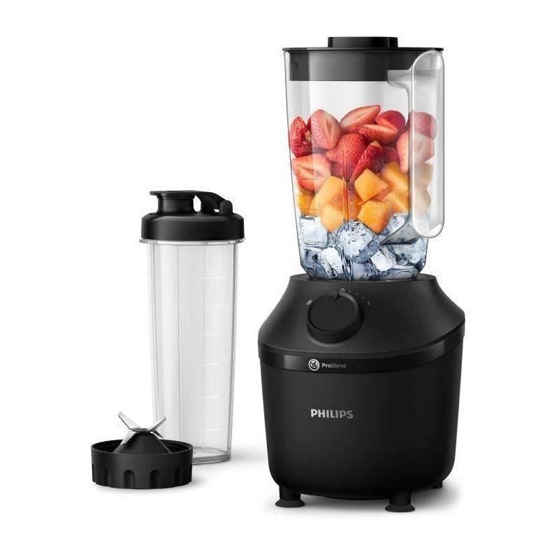 Philips Blender Daily HR2041/41, 450W, 4 blades problem 4, 1.9l plastic bowl, gourd, 1 speed + pulse, black
