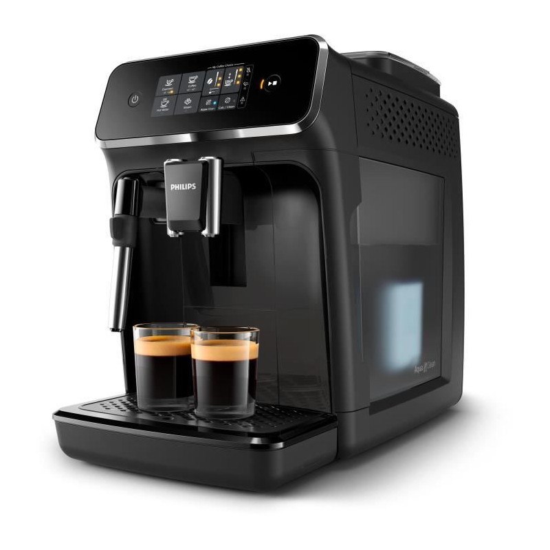 Machine a café Expresso broyeur - PHILIPS - EP2225/10 - Série 2200 - mousseur a lait - 2 cafés - Broyeur céramique - Noir br