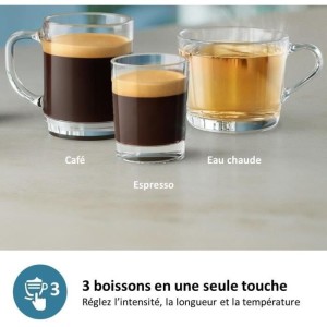 Machine a café Expresso broyeur - PHILIPS - EP2225/10 - Série 2200 - mousseur a lait - 2 cafés - Broyeur céramique - Noir br