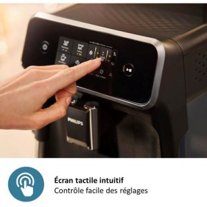 Machine a café Expresso broyeur - PHILIPS - EP2225/10 - Série 2200 - mousseur a lait - 2 cafés - Broyeur céramique - Noir br