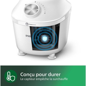 Blender mixeur - PHILIPS - HR2291/20 - Série 3000 avec hachoir - 600W - 2L - Blanc