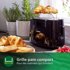 Grille-pain - PHILIPS - HD2581/90 - Collection Daily - 2 fentes - 830W - Noir