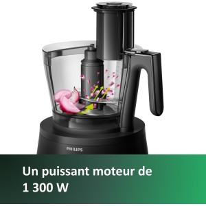 Robot de cuisine multifonction - PHILIPS - HR7776/90 - Série 7000 - 1300W - 12 vitesses - Noir