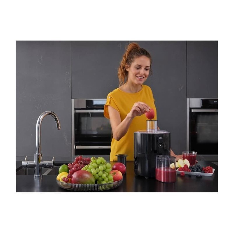 BRAUN SI3100BK Juicer - FastXtract and ColdXtract Technology - Foam Separator - Black