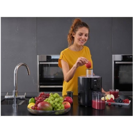 BRAUN SI3100BK Juicer - FastXtract and ColdXtract Technology - Foam Separator - Black