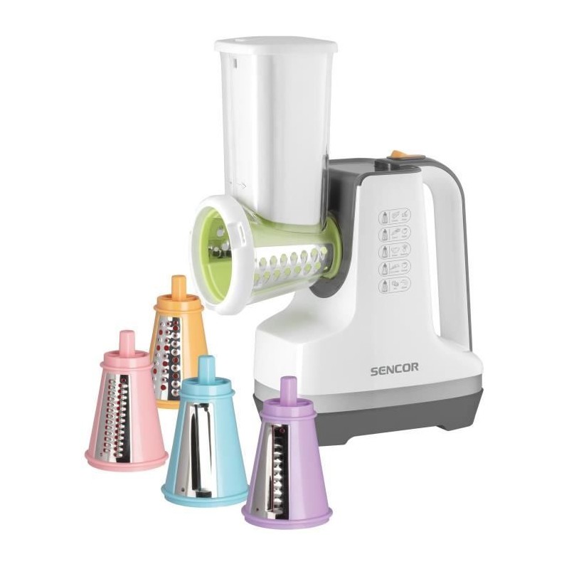 Découpe légumes et sorbétiere - SENCOR - SSG 4500WH - 150 W - 6 accessoires - Blanc