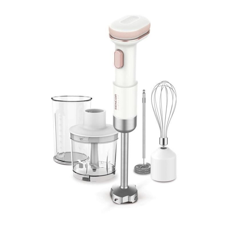 Mixeur plongeant - SENCOR - SHB 9130WH - 11,1 V - Récipients 500 et 700 ml - Blanc