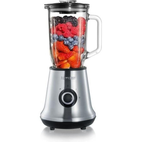 Severin SM3734 Blender, Glass container of 1L removable, 2 speeds + Pulse function, 22,000 rpm, cable range, stainless steel / b