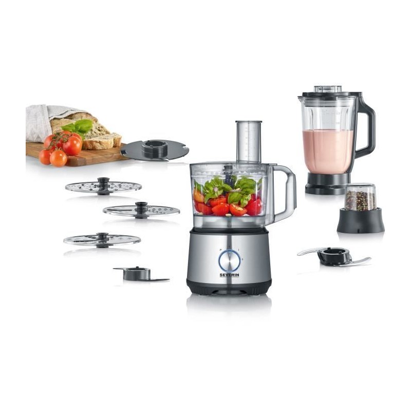 Severin km3892 Multifunction robot - 1200 W - stainless steel and black - 1.5 l blender - 2 speeds + pulse