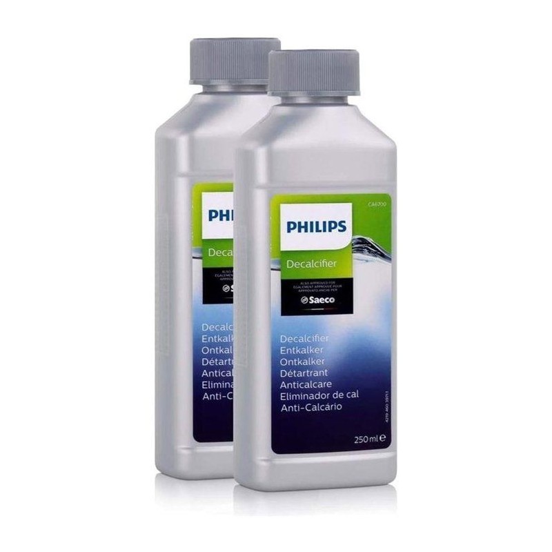 Détartrant machine a café - PHILIPS - CA6700/22 - compatible cafetieres Philips & Saeco - x2 bouteilles de 250ml