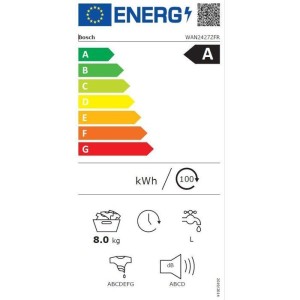 BOSCH WAN2427ZFR SER4 Frontlader-Waschmaschine – 8 kg – Induktion – 60 cm – 1200 U/min – Energieeffizienzklasse A –