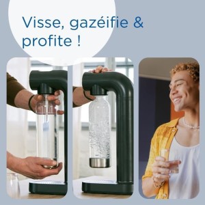 Machine a soda BRITA - SodaONE Noire - 1 Bouteille 1L et 1 Cylindre de CO2 inclus