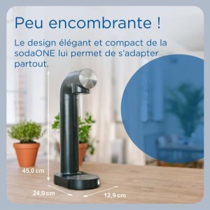 Machine a soda BRITA - SodaONE Noire - 1 Bouteille 1L et 1 Cylindre de CO2 inclus