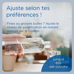 Machine a soda BRITA - SodaONE Noire - 1 Bouteille 1L et 1 Cylindre de CO2 inclus