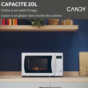 CMWA20SDLW Mono CANDY Idea Mikrowelle – 20 l – MO: 700 W – digitale Benutzeroberfläche – 8 automatische Programme – W