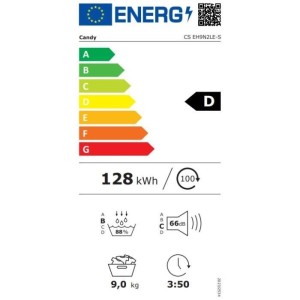 CANDY CS EH9N2LE-S Intelligenter Wärmepumpen-Wäschetrockner – 9 kg – EasyCase-Behälter – Klasse D – Weiß
