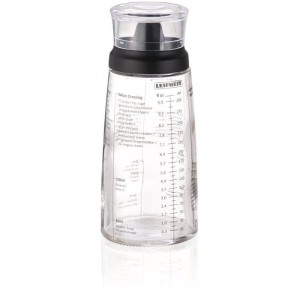 Shaker a Vinaigrette Leifheit 3195, mélangeur vinaigrette gradué de 300 ml avec bec verseur anti-goutte, 5 recettes incluses