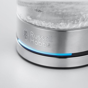 Bouilloire en Verre - RUSSELL HOBBS - Compact Home - 0.8 L - 2200 W - Économie d'énergie - Éclairage LED - Ouverture automati