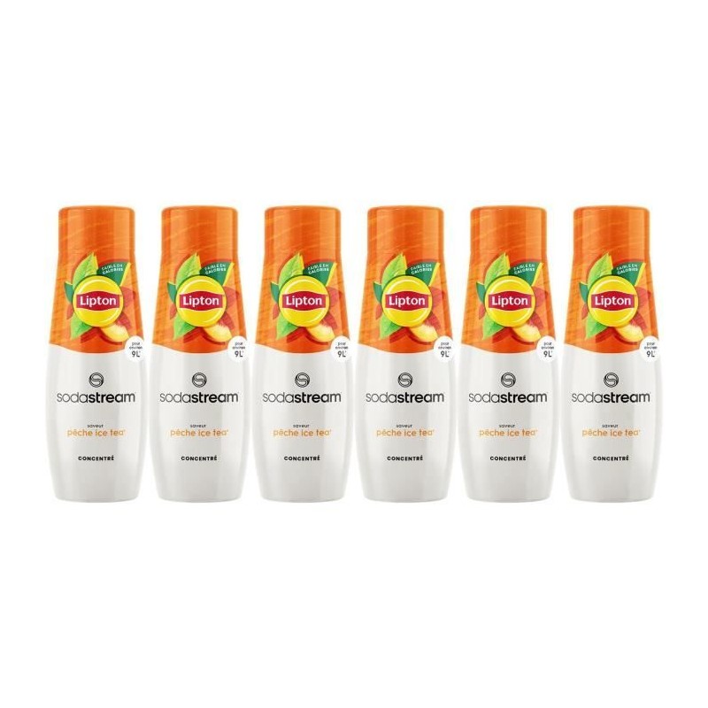 SODASTREAM Konzentrate – 6er-Pack Lipton Ice Tea Konzentrate – Bis zu 54 l Getränke – 440 ml