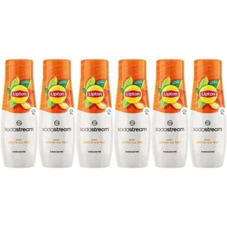 SODASTREAM Concentrates - Pack of 6 Lipton Ice Tea Concentrates - Up to 54L of drinks - 440 ml