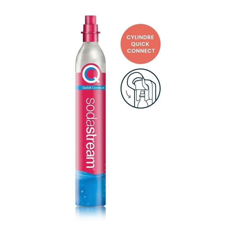 Recharge Gaz SODASTREAM - Systeme Quick Connect a clipser - Jusqu'a 60L d'eau gazéifier