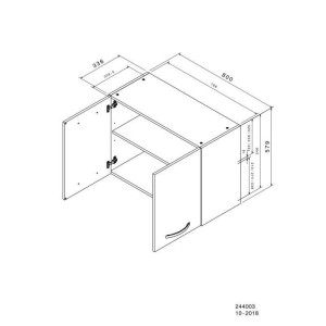 Oslo High Cabinet 2 Türen - Weiß - L 80 x D 36 x H 58 cm