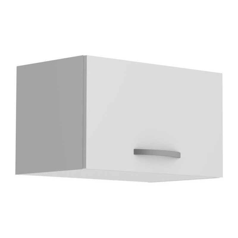 Meuble haut court 1 porte - OSLO - Blanc - L 60 x P 36 x H 35 cm - Cuisine - Contemporain - Mat