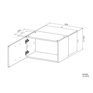 Oslo High Short Furniture 1 Tür - Weiß - L 60 x D 36 x H 35 cm