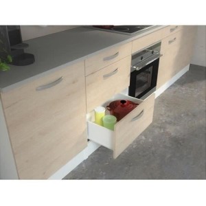 Komplette Oslo -Küche - L 300 cm - Chene Decor - Arbeitsplatte inklusive