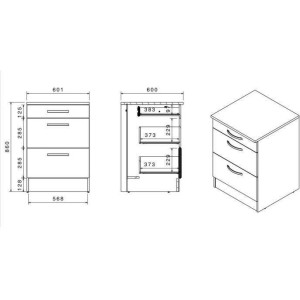 Komplette Oslo -Küche - L 300 cm - Chene Decor - Arbeitsplatte inklusive