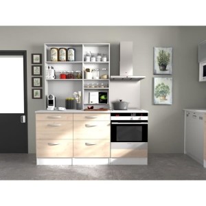 Oslo Low Cabinet 3 Schubladen + Plan - Jackson Chene Dekor - L 60 x D 60 x H 86 cm