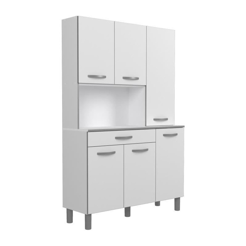 Oslo Buffet von 120 cm - 1 Schublade und 6 Türen - L 120 x D 40 x H 185 cm - Weiße Farbe